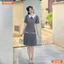 Đầm thiết kế BEMINE cổ đức đính cúc tùng váy xếp ly phù hợp đi chơi-B108