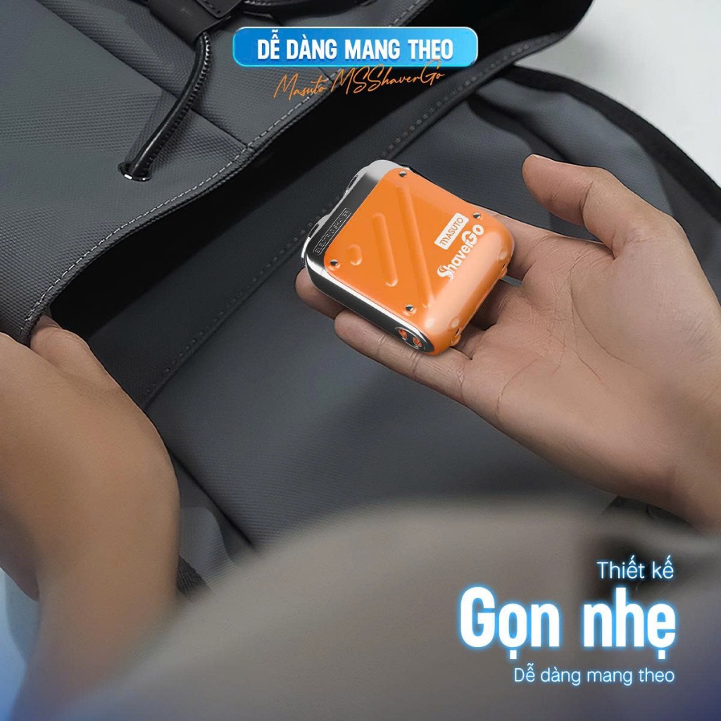 Máy cạo râu Masuto ShaverGo lưỡi dao kép mỏng Chống nước IPX7 cạo khô hay ướt đều thoải mái