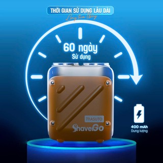 Máy cạo râu Masuto ShaverGo lưỡi dao kép mỏng Chống nước IPX7 cạo khô hay ướt đều thoải mái