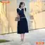 Đầm thiết kế BEMINE cổ tròn phối dây viền đính nơ dáng chữ A phù hợp đi làm-B179