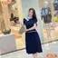 Đầm thiết kế BEMINE cổ tròn phối dây viền đính nơ dáng chữ A phù hợp đi làm-B179