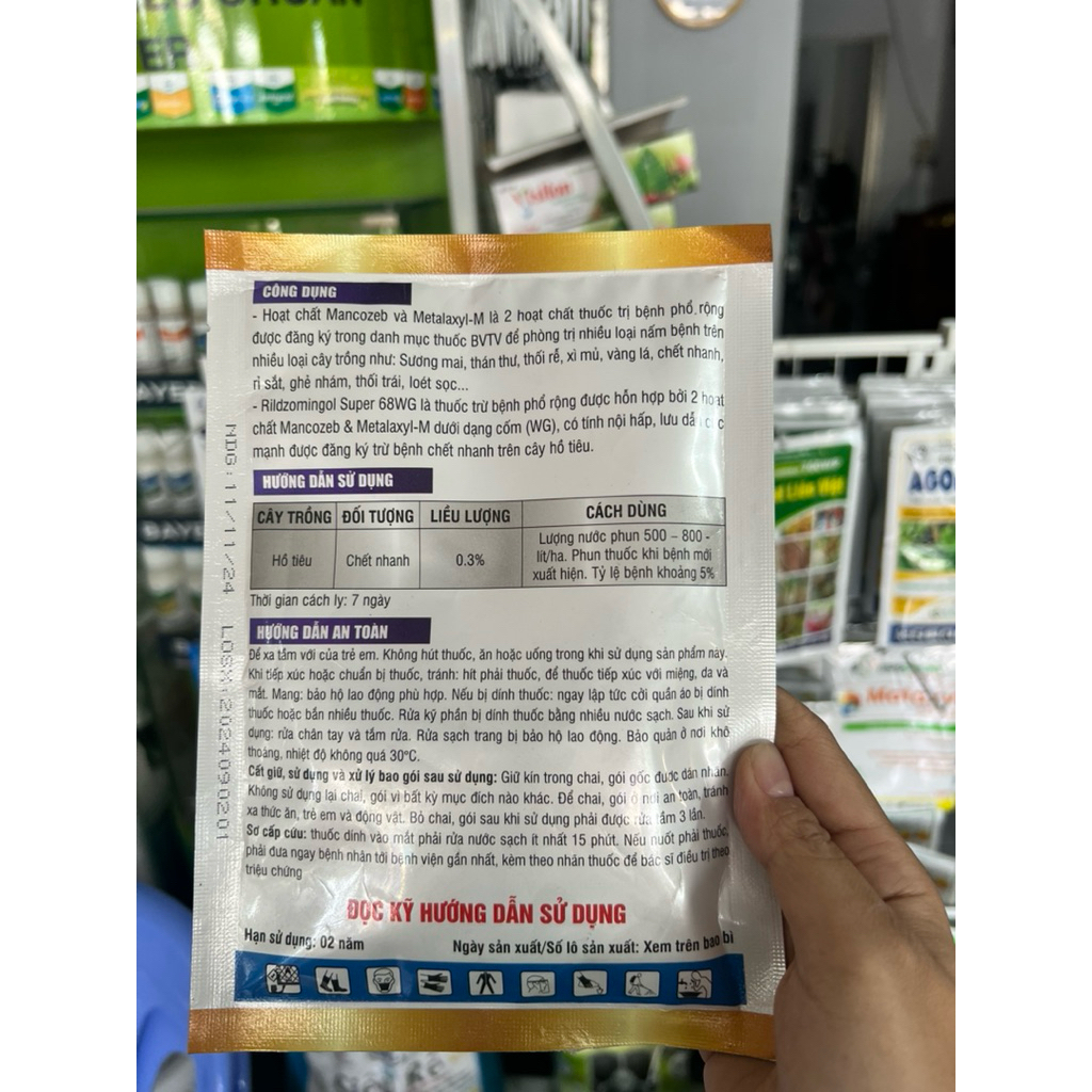 Rildzomingol Super 68WP gói 100g