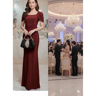 Đầm váy dạ hội, đâm dự tiệc trung niên đuôi cá tay xếp ly sang trọng hàng cao cấp mm 2025a