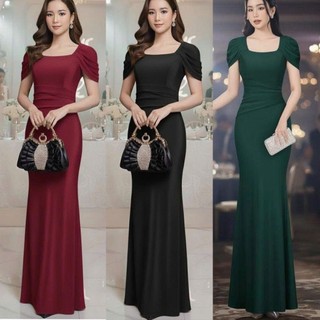 Đầm váy dạ hội, đâm dự tiệc trung niên đuôi cá tay xếp ly sang trọng hàng cao cấp mm 2025a