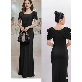 Đầm váy dạ hội, đâm dự tiệc trung niên đuôi cá tay xếp ly sang trọng hàng cao cấp mm 2025a