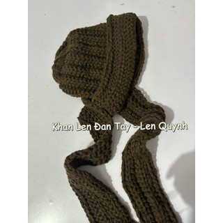 KHĂN LIỀN MŨ LEN VĨNH THỊNH ĐAN TAY - Ấm cổ vai gáy - Quà tặng handmade ý nghĩa