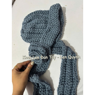 KHĂN LIỀN MŨ LEN VĨNH THỊNH ĐAN TAY - Ấm cổ vai gáy - Quà tặng handmade ý nghĩa