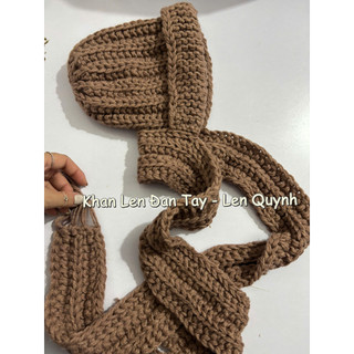 KHĂN LIỀN MŨ LEN VĨNH THỊNH ĐAN TAY - Ấm cổ vai gáy - Quà tặng handmade ý nghĩa