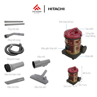 Máy Hút Bụi Công Nghiệp Hitachi CV-940Y 24CV​​ có công suất lớn 1600W - Dung tích 15L - Bảo hành chính hãng 24 tháng