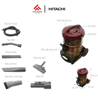 Máy hút bụi công nghiệp Hitachi CV-950F 24CV​​ có công suất lớn 2100W - Dung tích 18L - Bảo hành chính hãng 24 tháng