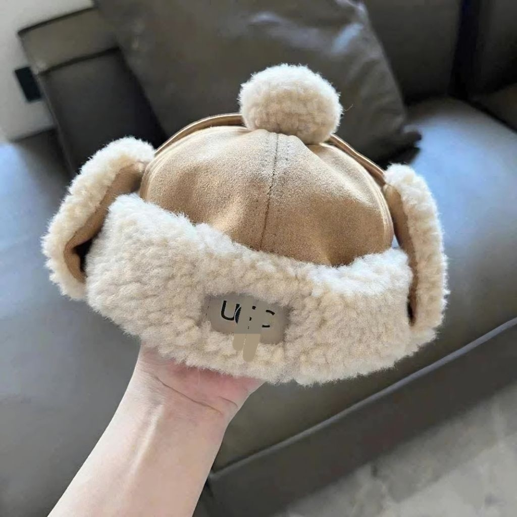 Mũ Lông Cừu Kèm Khăn Dày Phong Cách Lei Feng Cho Trẻ Em Thu Đông + Bộ Khăn, Mũ bông Ấm Áp Cho Bé Trai Gái ❤️ ⭐FRE