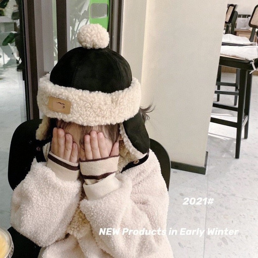 Mũ Lông Cừu Kèm Khăn Dày Phong Cách Lei Feng Cho Trẻ Em Thu Đông + Bộ Khăn, Mũ bông Ấm Áp Cho Bé Trai Gái ❤️ ⭐FRE