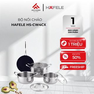 Bộ Nồi Chảo Hafele HS-CW4CX (535.44.167) - Thép không gỉ Inox 304 - Gồm nồi và chảo - Bảo hành 12 tháng
