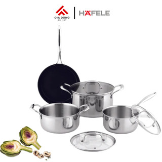 Bộ Nồi Chảo Hafele HS-CW4CX (535.44.167) - Thép không gỉ Inox 304 - Gồm nồi và chảo - Bảo hành 12 tháng