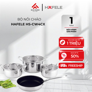 Bộ Nồi Chảo Hafele HS-CW4CX (535.44.167) - Thép không gỉ Inox 304 - Gồm nồi và chảo - Bảo hành 12 tháng