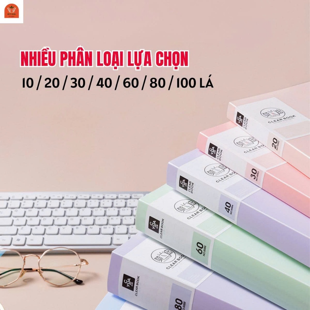 File Lá Đựng Tài Liệu A4 – Nhựa PP Chống Thấm Nước, Nhiều Ngăn, 20/30/40/60 Lá, Văn Phòng & Học Sinh
