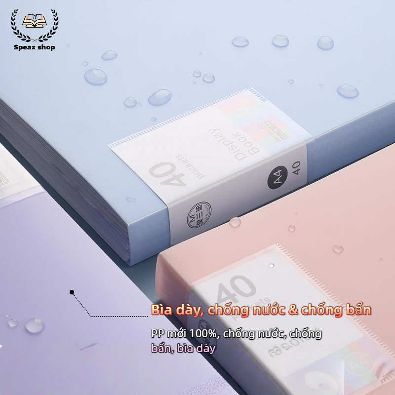 File Lá Đựng Tài Liệu A4 – Nhựa PP Chống Thấm Nước, Nhiều Ngăn, 20/30/40/60 Lá, Văn Phòng & Học Sinh