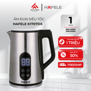 Ấm Đun Siêu Tốc Hafele HS-K1707DX (535.44.170) - Dung tích 1,7L - Chất liệu SUS 304 - Bảo hành chính hãng 12 tháng.