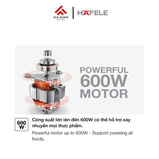 Máy Xay Sinh Tố Hafele HS-B1521TB (535.44.163) - Công suất 600W - 2 cối - Cối 1.5L và cốc xay 0.1L  - Bảo hành 24 tháng