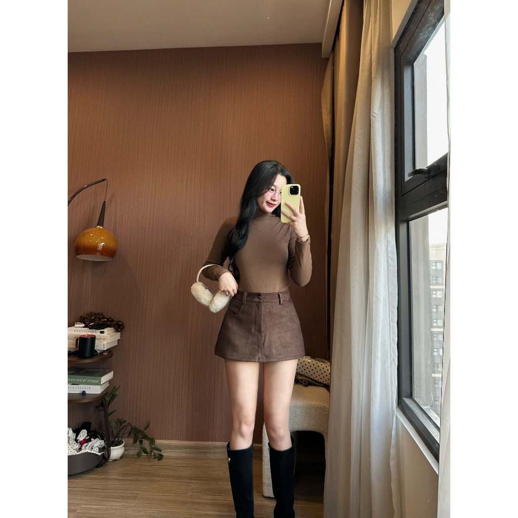 Chân Váy Da Lộn Dáng A Khóa Trước – Váy Ngắn Basic Nữ Mix Đồ Đẹp, Tôn Dáng Xinh Joolate CVdalon02_P0K46