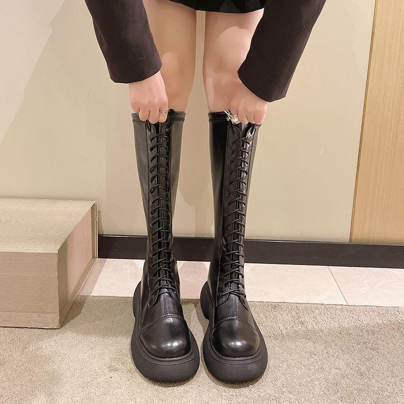 Boots Bốt Cao Cổ Kéo Khoá Đế Chunky Tăng Chiều Cao BTC01