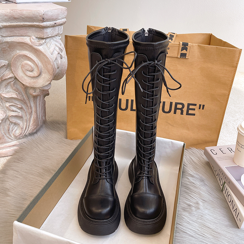 Boots Bốt Cao Cổ Kéo Khoá Đế Chunky Tăng Chiều Cao BTC01