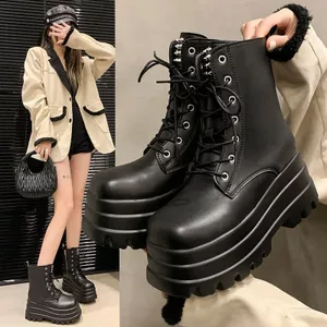 Boots Nữ Đế Cao 6cm – Tăng Chiều Cao tôn dáng Ultra Chunky Combat