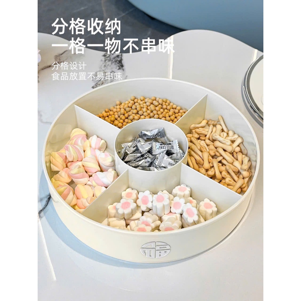 Hộp Đựng Bánh Kẹo 2 Tầng Nắp Nơ Trong Suốt – Khay Đựng Mứt, Trái Cây Sấy Sang Trọng