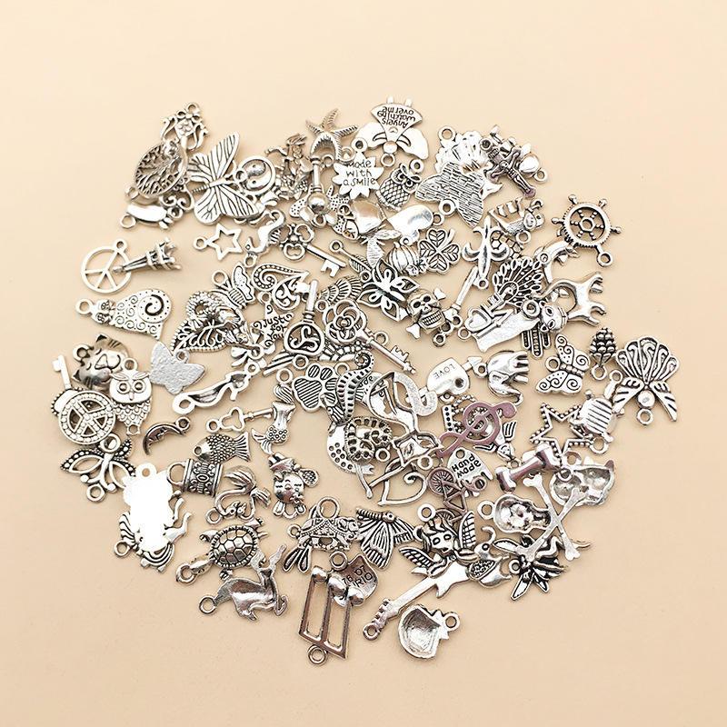 Set 25 Mặt Vòng cổ/Vòng Tay/Charm Mạ Bạc