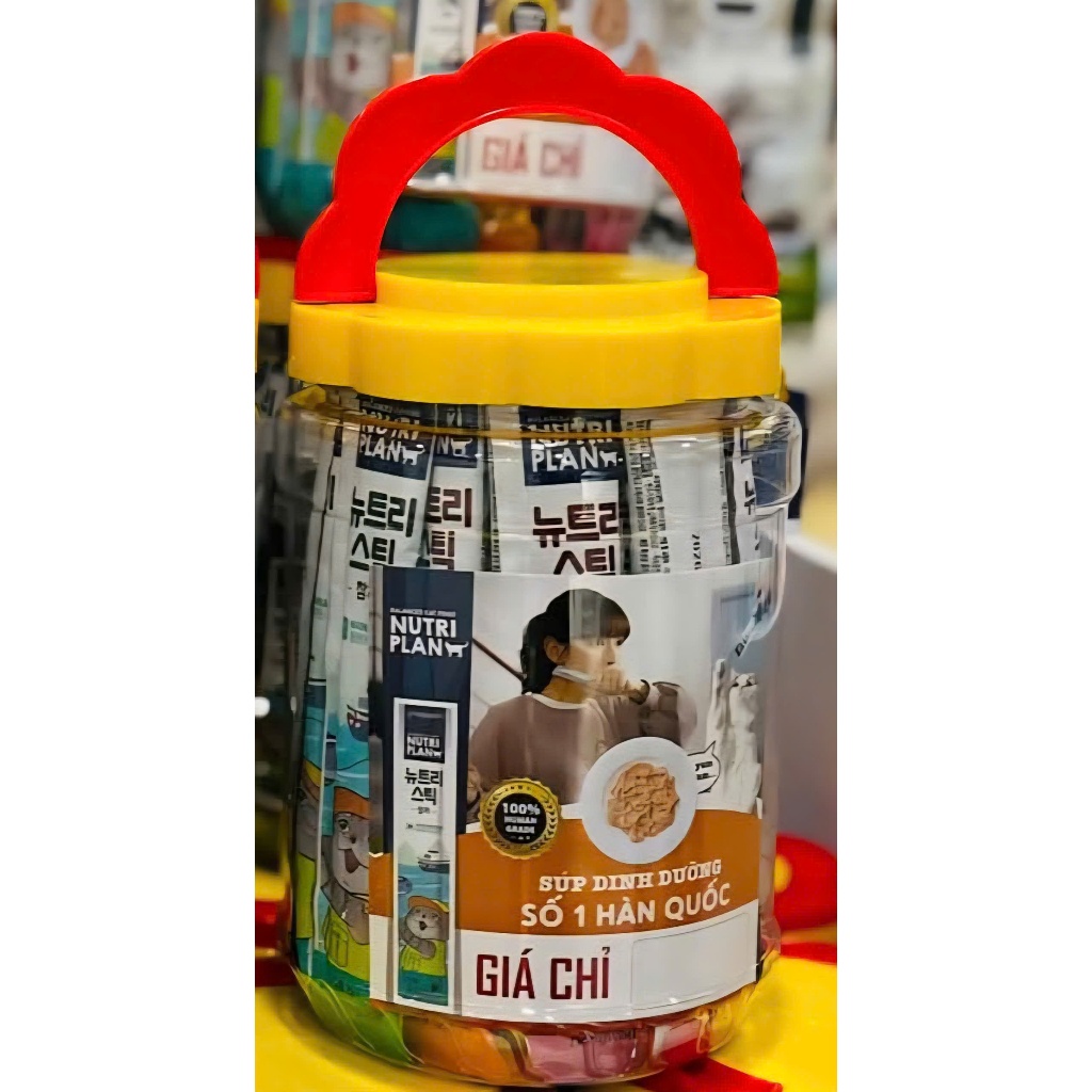 ( Combo 50 thanh mix vị)  Súp thưởng cho mèo Nutri plan Hàn Quốc, Nutri Stick cá hồi, gà, cá ngừ 14g