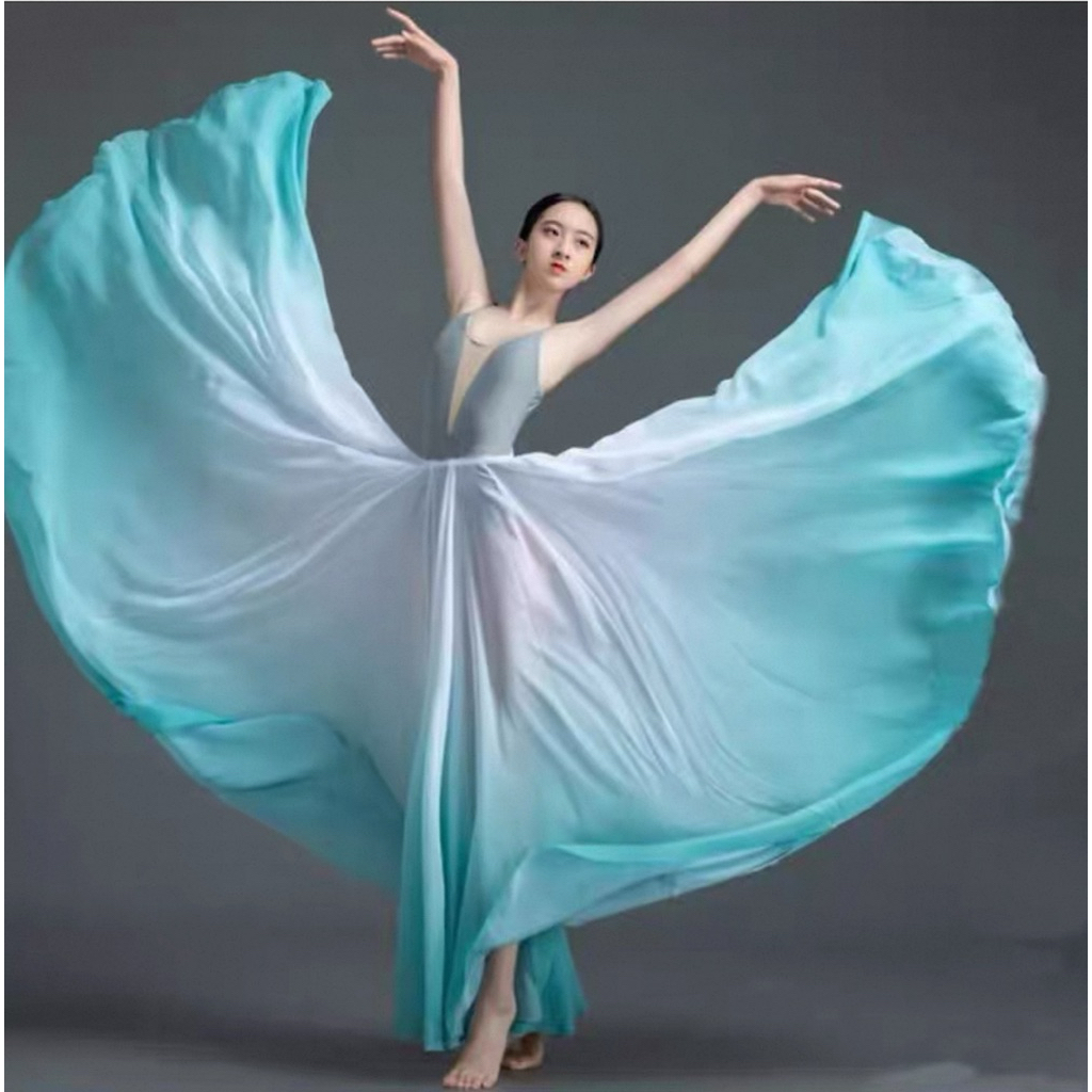 Trang phục múa cổ điển 720° dành cho nữ, váy dài thướt tha và thanh lịch, trang phục tập múa, múa hiện đại