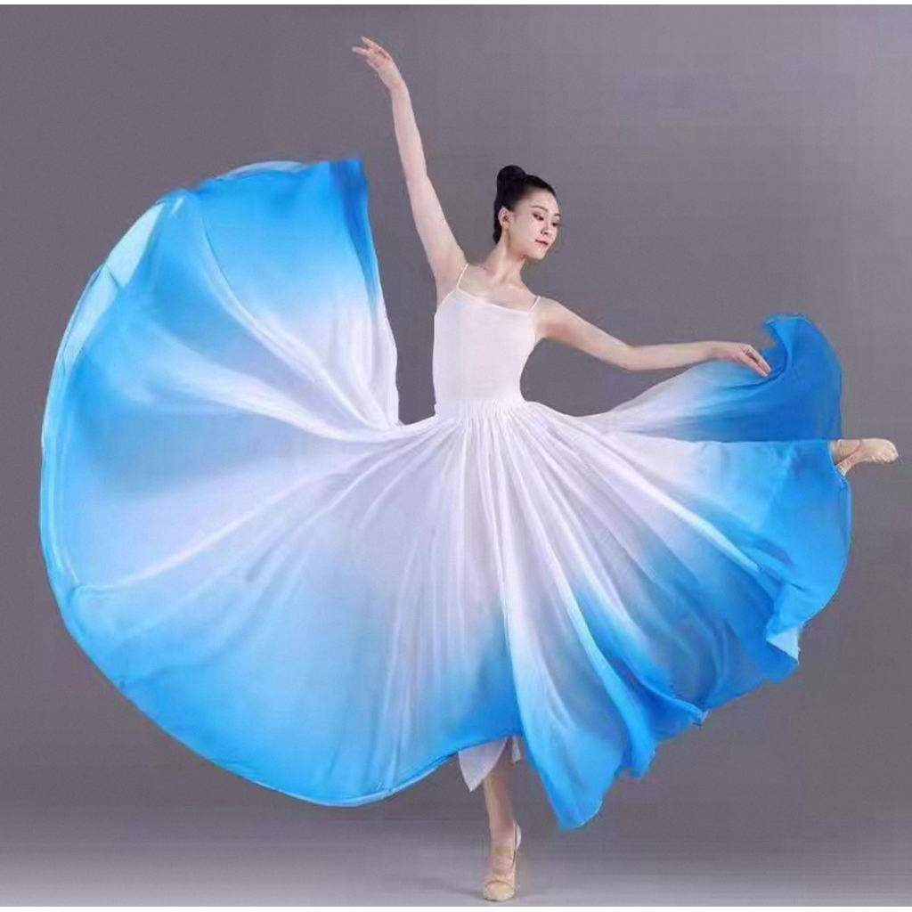 Trang phục múa cổ điển 720° dành cho nữ, váy dài thướt tha và thanh lịch, trang phục tập múa, múa hiện đại