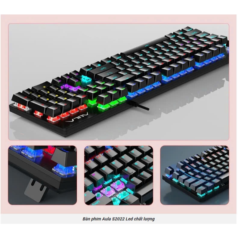 Bàn phím cơ gaming AULA S2022 Pro (Blue /Red switch, LED Rainbow) Chính Hãng | BigBuy360 - bigbuy360.vn
