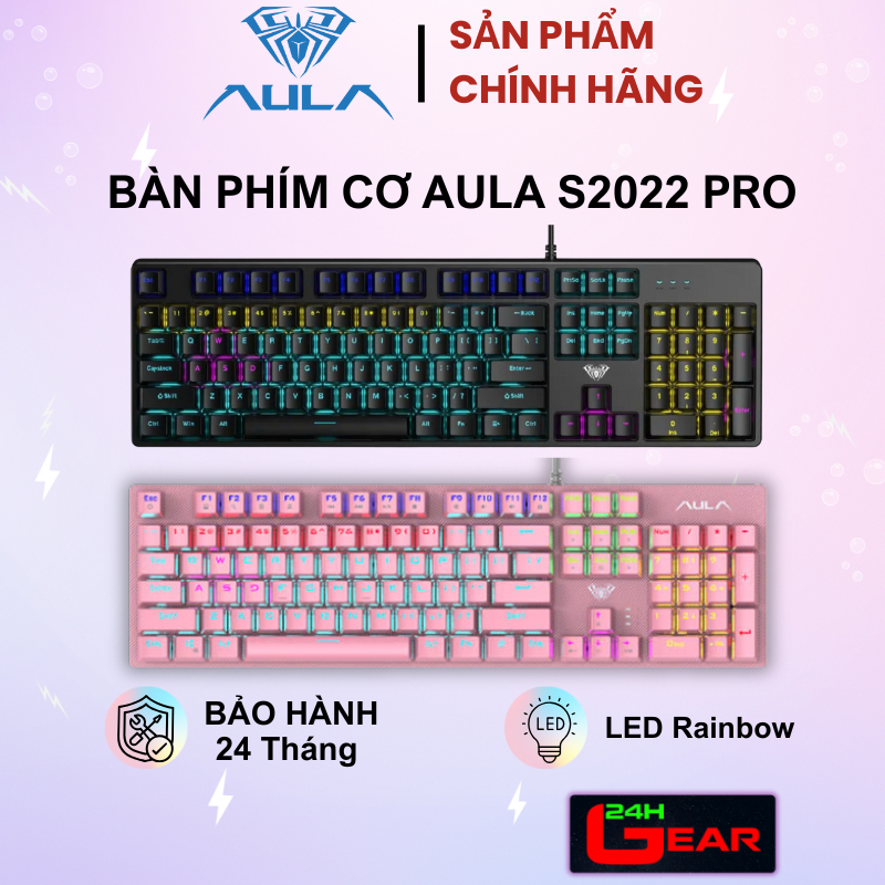 Bàn phím cơ gaming AULA S2022 Pro (Blue /Red switch, LED Rainbow) Chính Hãng | BigBuy360 - bigbuy360.vn