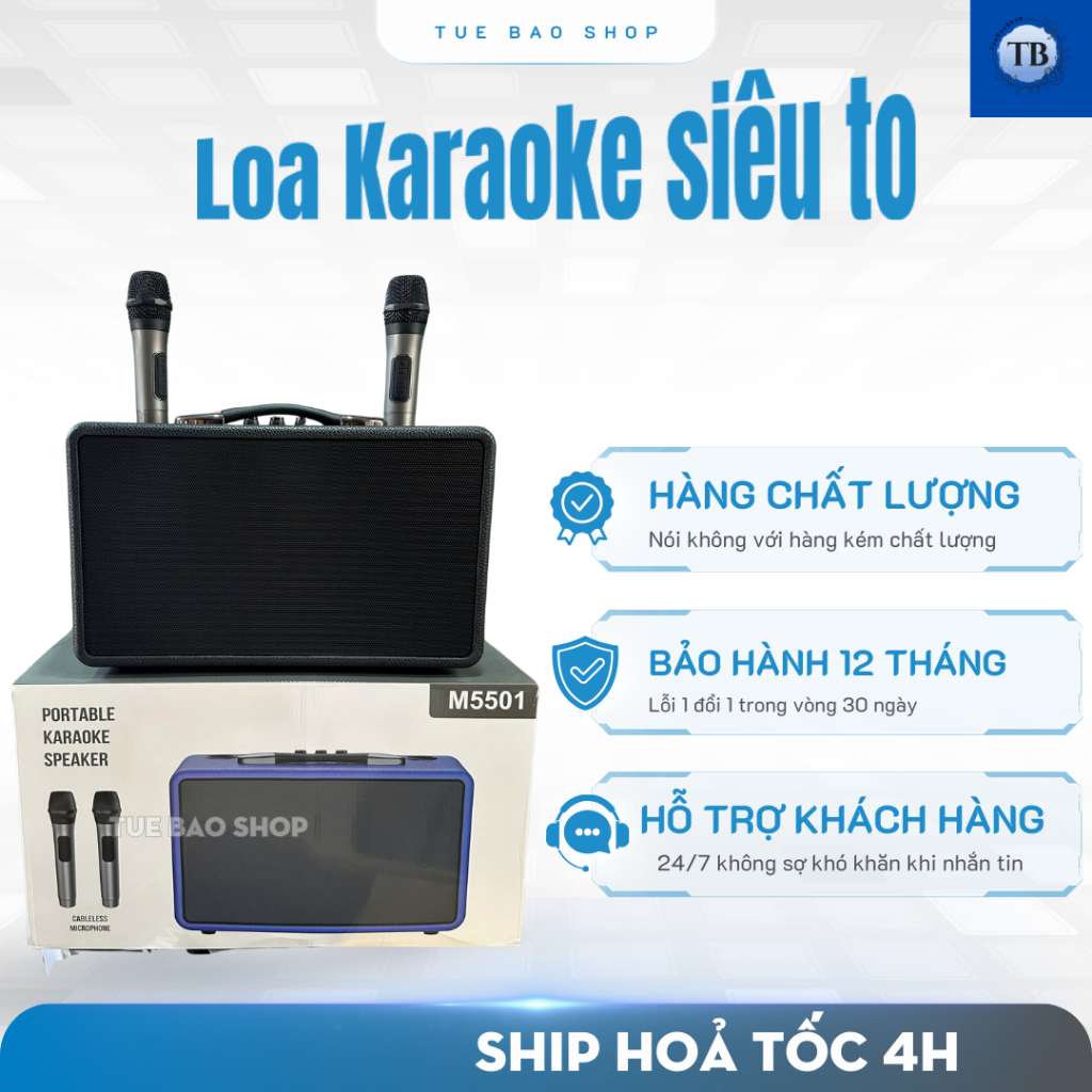 Loa Karaoke M5501 Kèm 2 Micro Cao Cấp. Loa M5501 Hỗ Trợ Chỉnh Bass ...