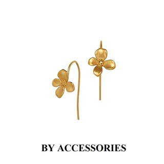 Bông tai nữ titan kiểu móc tạo hình hoa mộc tê nhỏ xinh ngọt ngào mạ vàng 18K không gỉ WE2543 BY ACCESSORIES