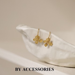 Bông tai nữ titan kiểu móc tạo hình hoa mộc tê nhỏ xinh ngọt ngào mạ vàng 18K không gỉ WE2543 BY ACCESSORIES