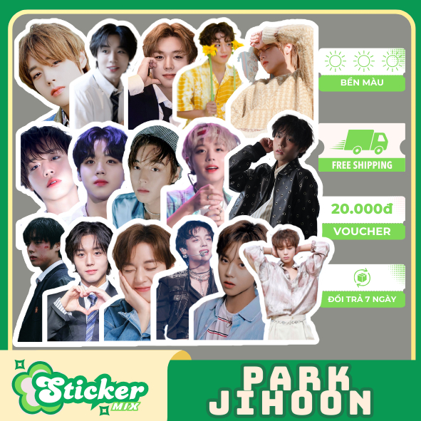 Bộ 50 sticker PARK JI HOON KPOP đẹp chống nước trang trí bàn học, vali ...