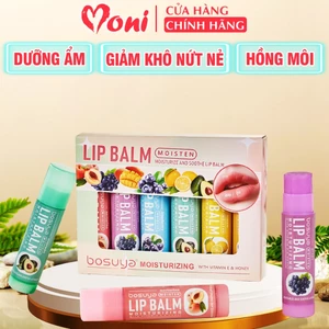 BỘ 6 Son Dưỡng Môi Trái Cây Không Màu Vaseline Bosuya Dưỡng Ẩm Sâu, Làm Mềm Mọng Môi và Hồng Môi Tự Nhiên