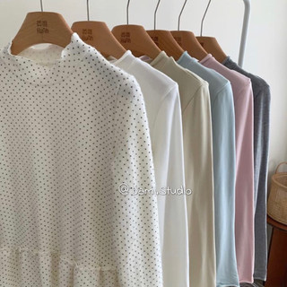 Áo Thun Tay Dài Cổ 3p Chân Bèo Vintage Hàn Quốc Basic Trẻ Trung Trendy QCCC (Ảnh thật ) |Dami.Studio
