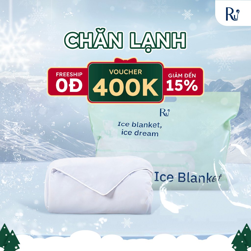 Chăn Lạnh Ice Blanket Ru9 | Mát Lạnh | Vải Sợi Tổng Hợp | 2m x 2m | Nguyên Liệu Từ Bông Microfiber | 3 Màu Sắc