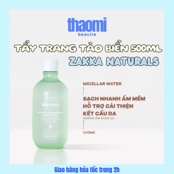 [Date 2029] Nước Tẩy Trang Tảo Biển Sạch Mềm Mịn Và Hỗ Trợ Sáng Da Zakka Naturals 500ml