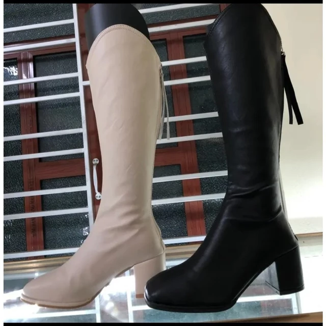 (Xả KHo Boot Nữ) Boot Nhăn Da Bóng Cổ Lửng Gót Vuông 7 Phân và Boot Đùi Xả Kho Hàng Lẻ size Sale rẻ boot nữ các loại