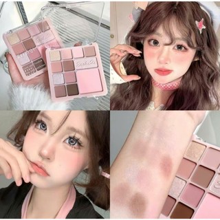 Bảng Phấn Mắt 12 Ô Mờ Lâu Trôi, Phấn Má Màu Hồng Ngọt Ngào – Nhũ Lấp Lánh, Trang Điểm Hằng Ngày