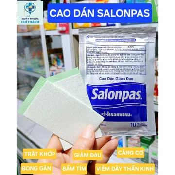 COMBO 3 GÓI CAO DÁN SALONPAS. GIẢM ĐAU NHANH. KHÔNG ẢNH HƯỞNG DẠ DÀY. 30 MIẾNG.