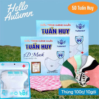 Khẩu trang y tế cao cấp 5D TUẤN HUY hộp 100 chiếc