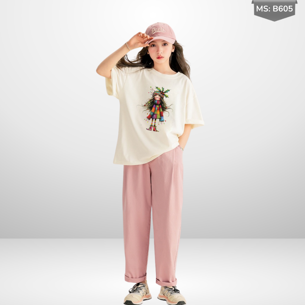 Áo Thun Ngắn Tay Bé Trai, Bé Gái In Hình Noel dễ thương, Cổ Tròn B605 | JJ Kids Fashion