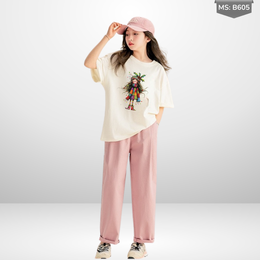 Áo Thun Ngắn Tay Bé Trai, Bé Gái In Hình Noel dễ thương, Cổ Tròn B605 | JJ Kids Fashion