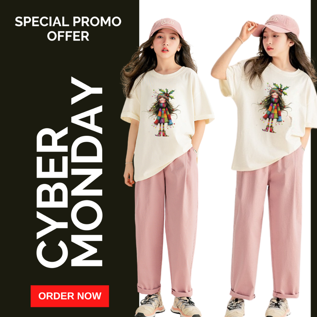 Áo Thun Ngắn Tay Bé Trai, Bé Gái In Hình Noel dễ thương, Cổ Tròn B605 | JJ Kids Fashion