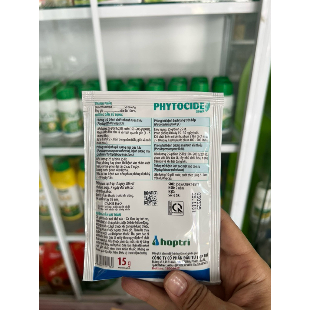 Phytocide quản lý sương mai, mắt cọp, loét sọc mặt cạo cao su, bạch tạng trên bắp gói 15g